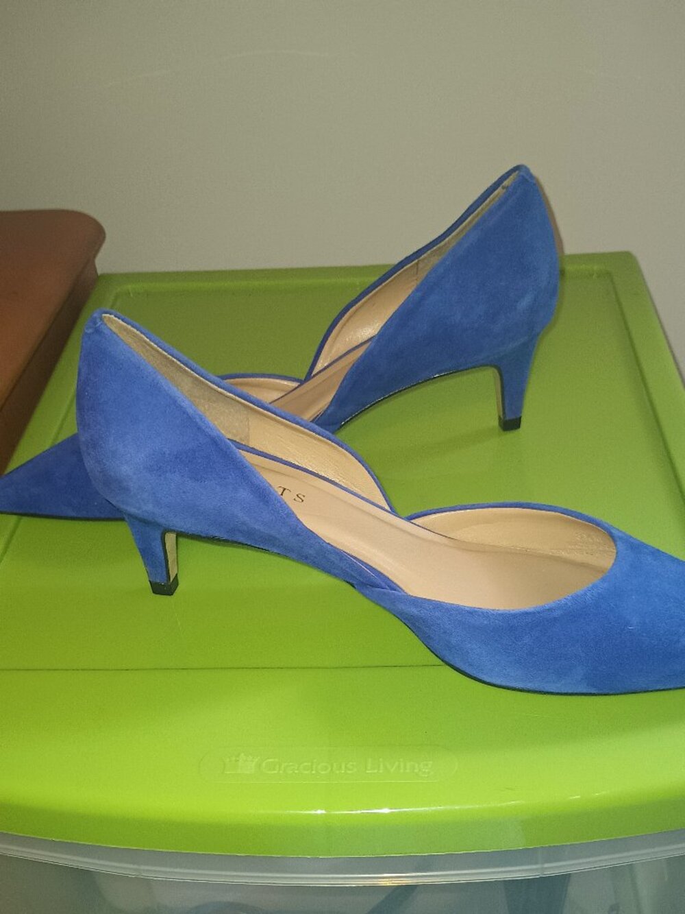 Blue Suede Kitten Heel